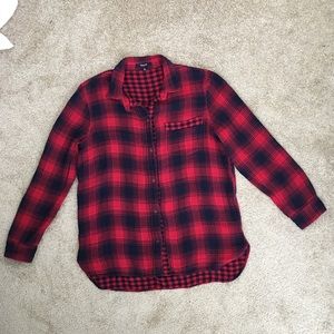 Madewell Red & Blue Plaid Flannel Shirt - Medium